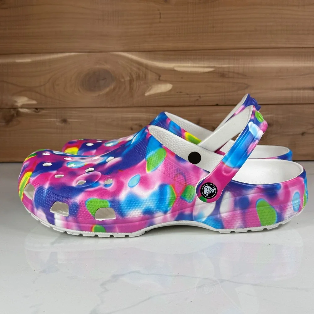 Crocs Classic Tie Dye Solarized Clog Multi Color Heat Map‎ Mens 13 Womens 15 NEW